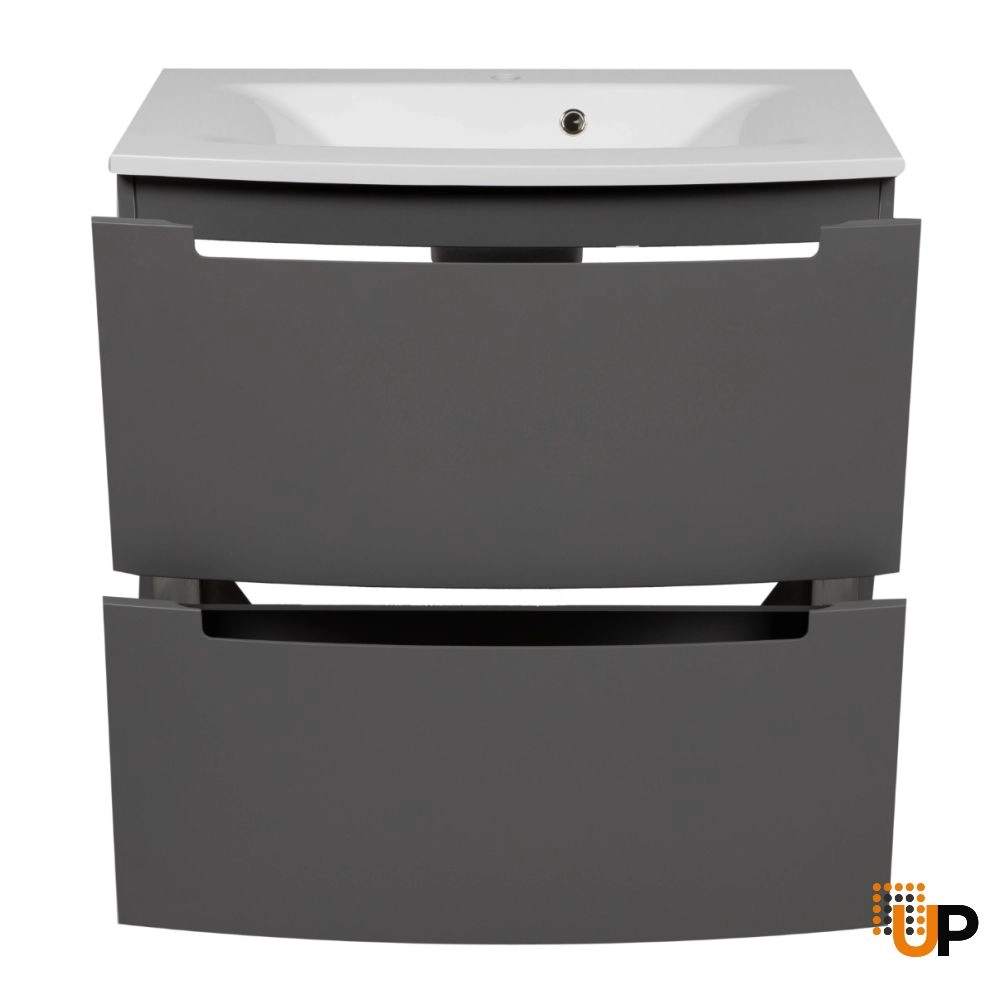 Modern Free Standing Bathroom Vanity with Washbasin | Delux Gray Matte Collection | Non-Toxic Fire-Resistant MDF-22,5" photo#4