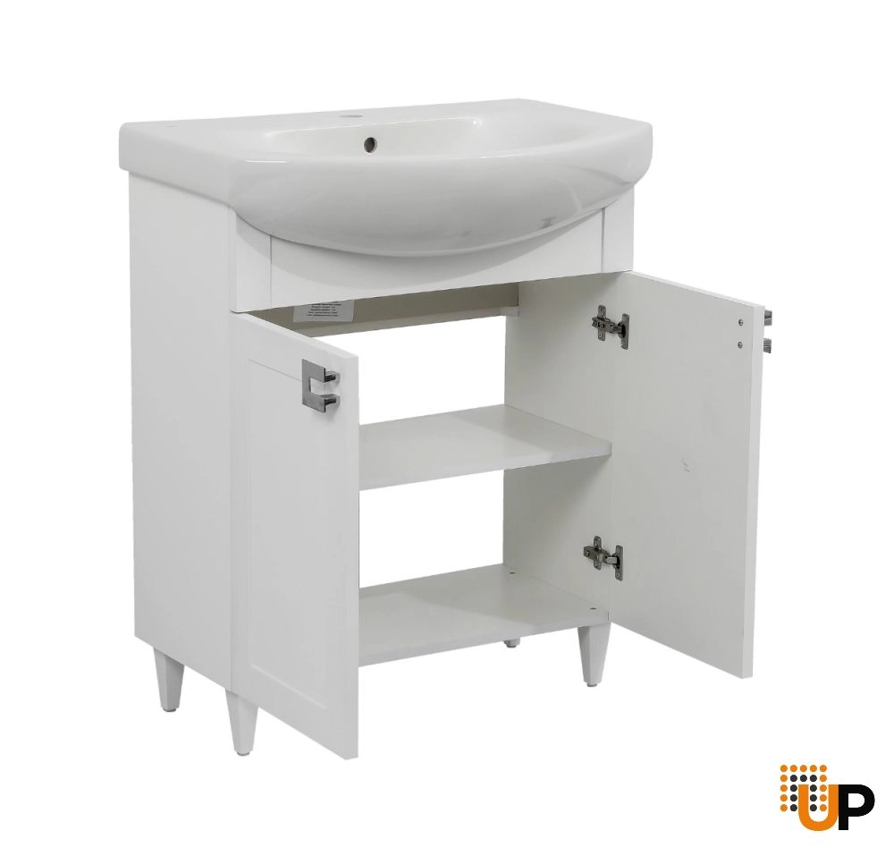 Modern Free standing Bathroom Vanity with Washbasin | Woodmix White Matte Collection | Non-Toxic Fire-Resistant MDF photo#3