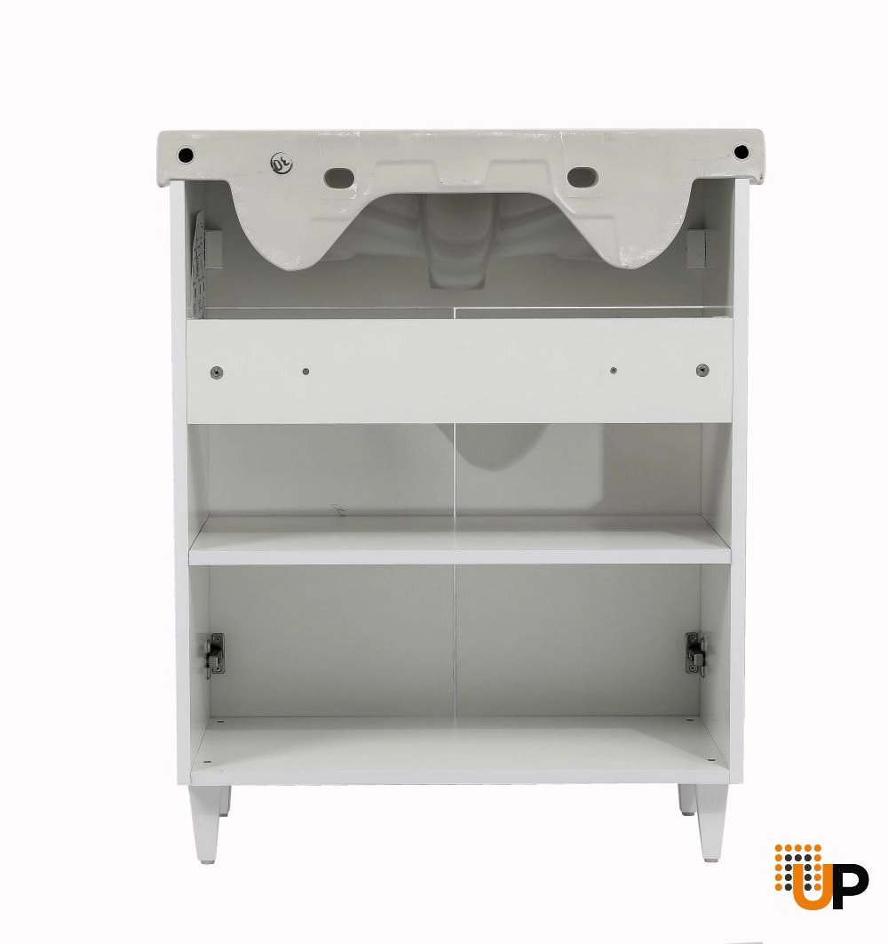 Modern Free standing Bathroom Vanity with Washbasin | Woodmix White Matte Collection | Non-Toxic Fire-Resistant MDF-28" photo#4