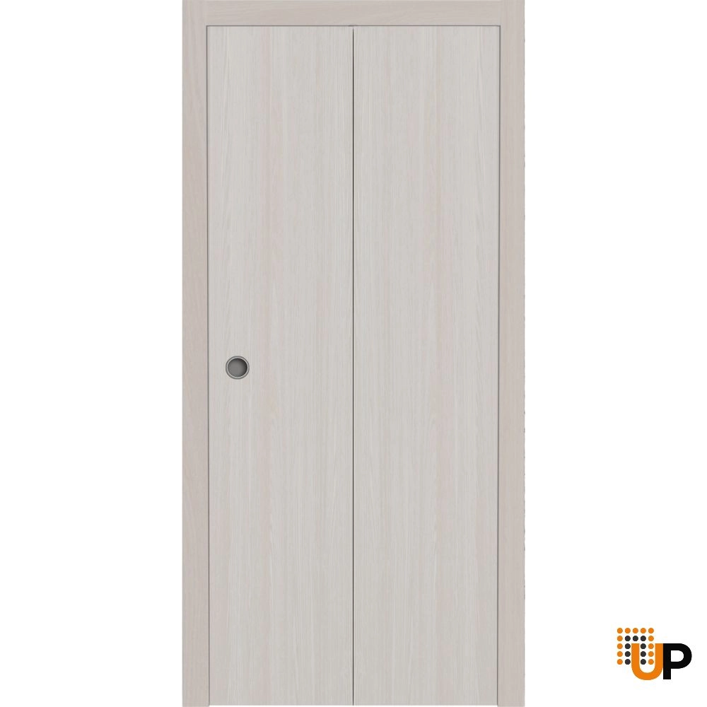 2 folding panels solid wood with honeycomb sliding flush interior bi-fold door | Basic 3001 Ash Franko | 36 x 80 (2* 18x80) photo#1