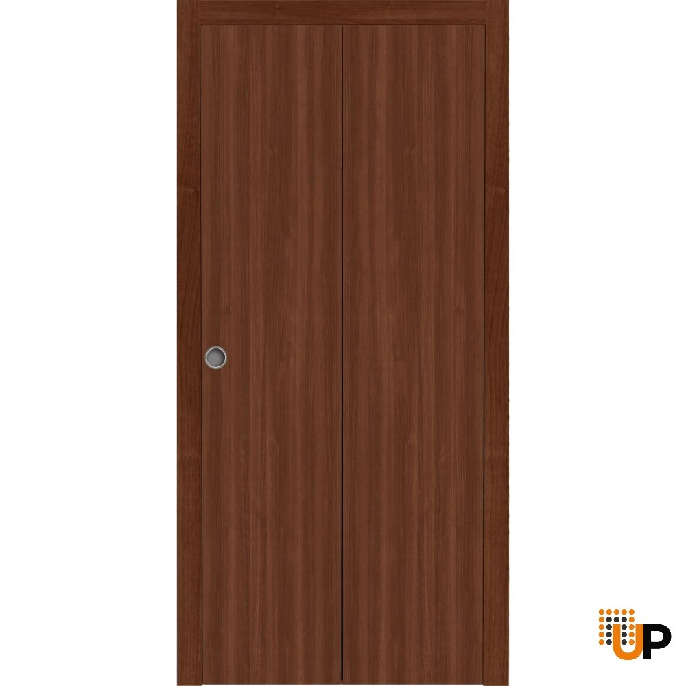 2 folding panels solid wood with honeycomb sliding flush interior bi-fold door | Basic 3001 Walnut Franko | 36 x 80 (2* 18x80) photo#1