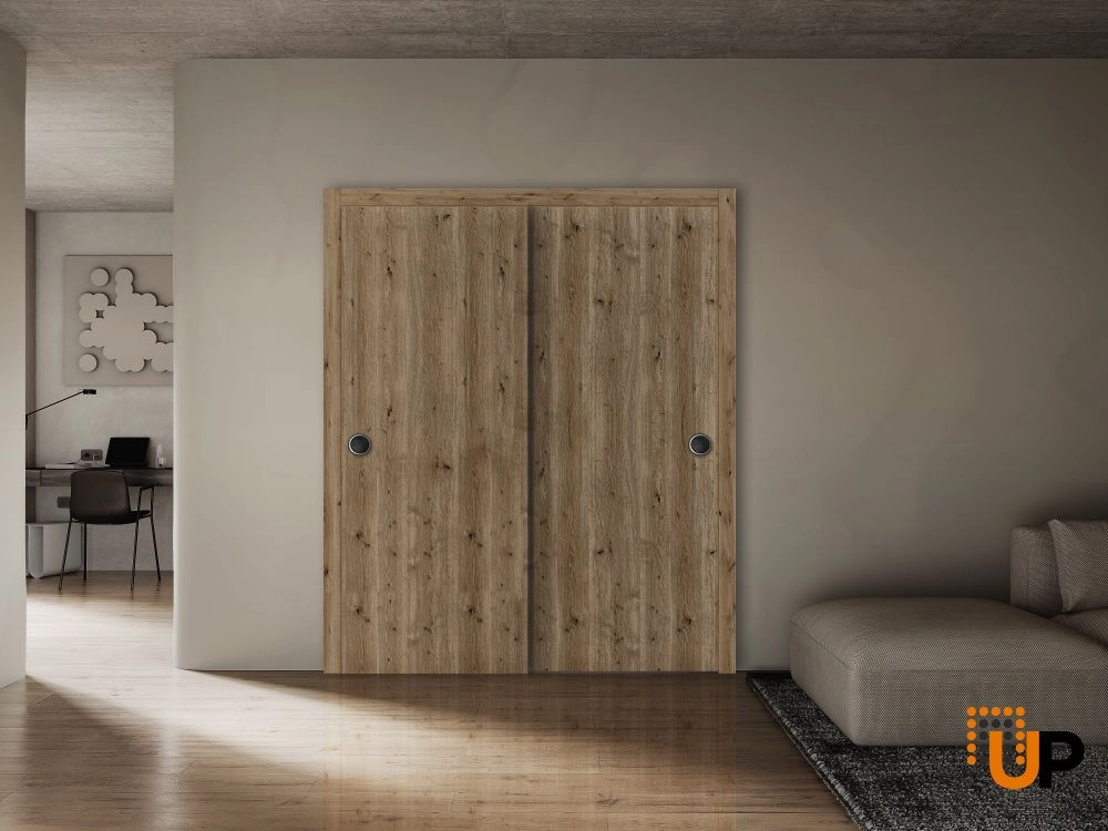 Single solid wood with honeycomb interior door slab | Basic 3001 Caramel Oak | 18 x 80 photo#3