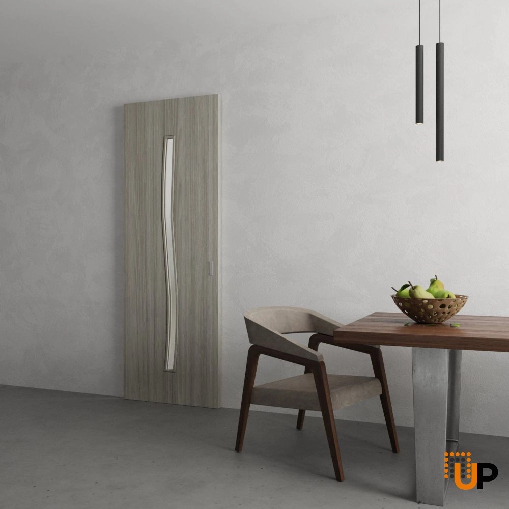 Single solid wood with honeycomb sliding modern interior hidden barn door | BASIC 3002 Oak Franko | 28 x 80 photo#4