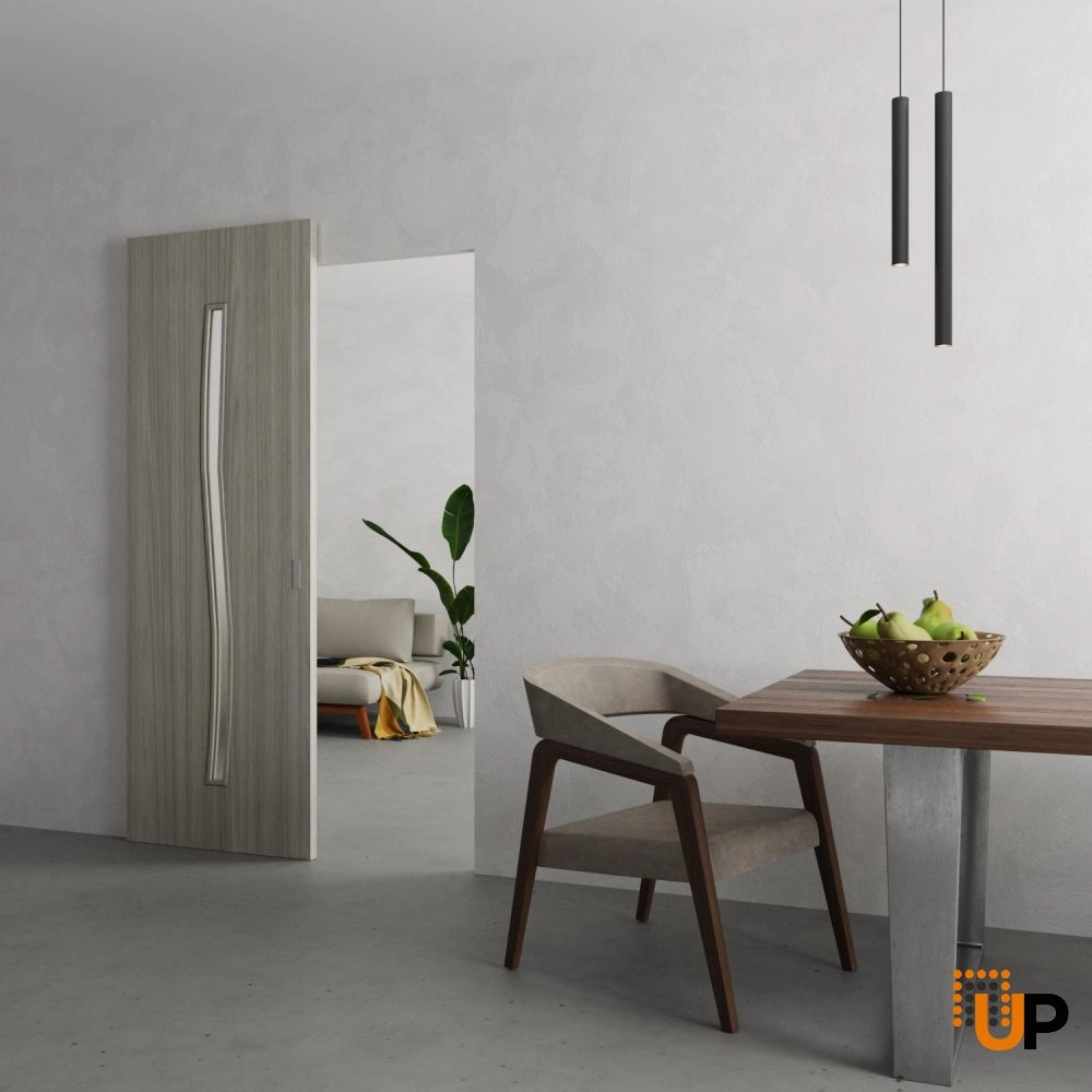 Single solid wood with honeycomb sliding modern interior hidden barn door | BASIC 3002 Oak Franko | 28 x 80 photo#2