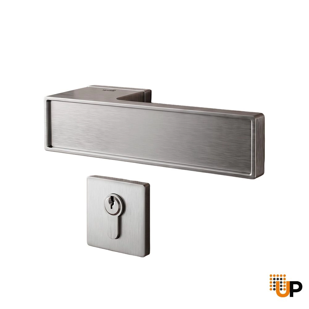 Door Euro Handle 3084 for Magnetic Lock, Satin chrome Entry photo#1