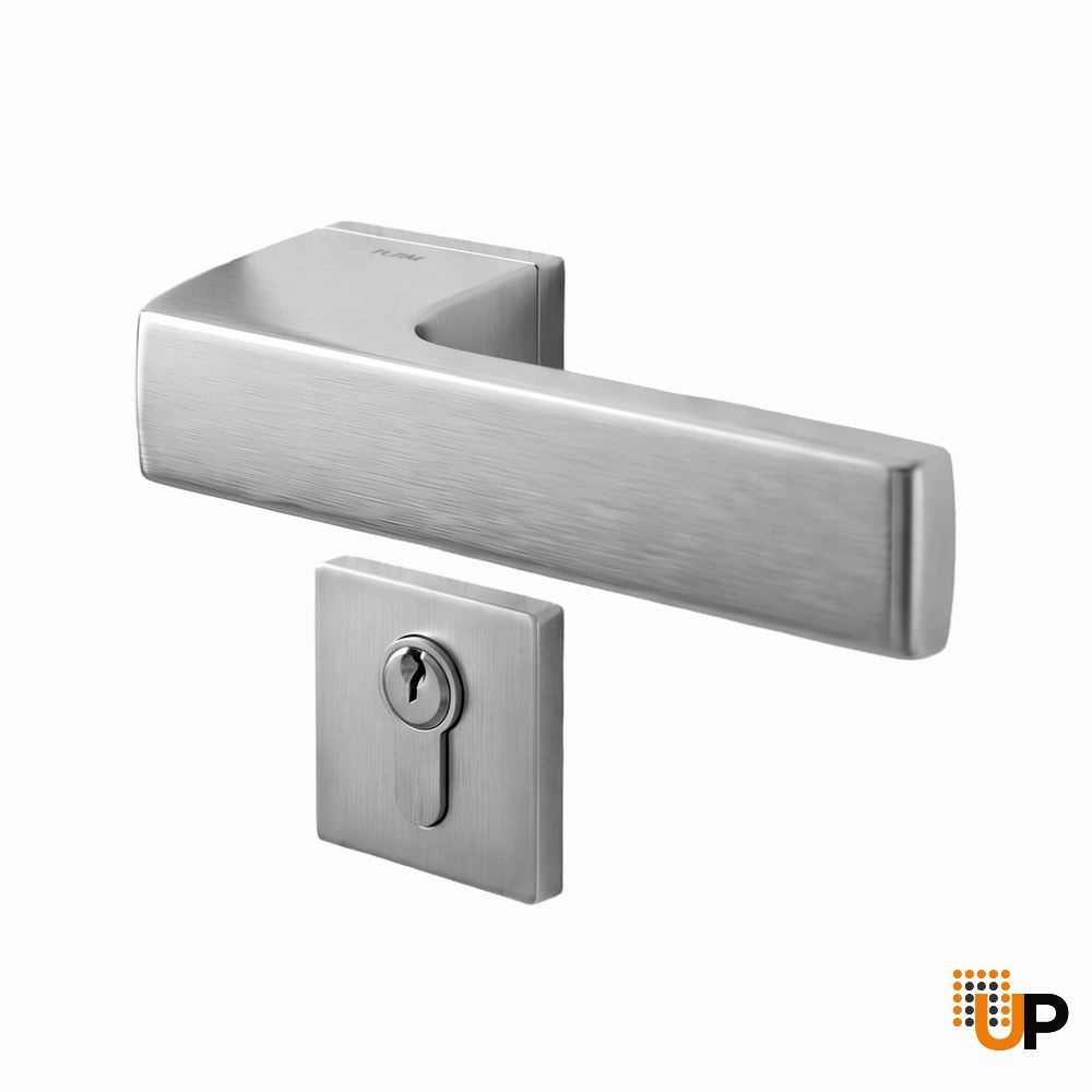 Door Euro Handle 3099 for Magnetic Lock, Satin chrome Entry photo#1