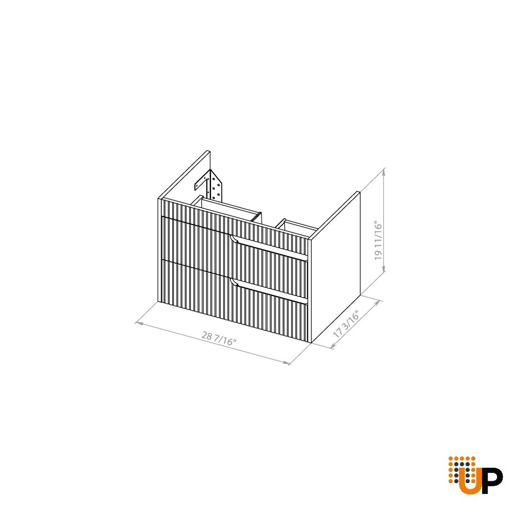 Modern Wall-Mount Bathroom Vanity with Washbasin | Judi Brown Matte Collection | Non-Toxic Fire-Resistant MDF-30" photo#7