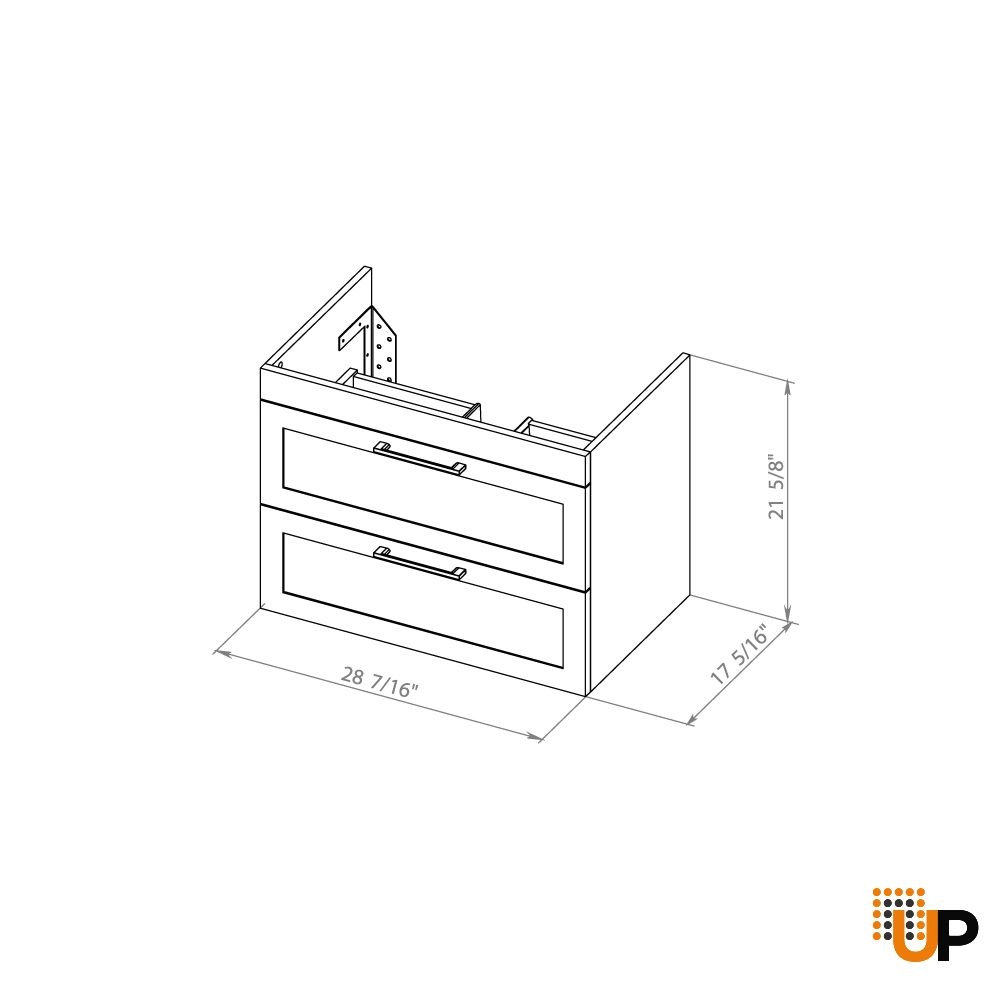 Modern Wall-Mounted Bathroom Vanity with Washbasin | Palm Beach White Matte Collection | Non-Toxic Fire-Resistant MDF-30" photo#7