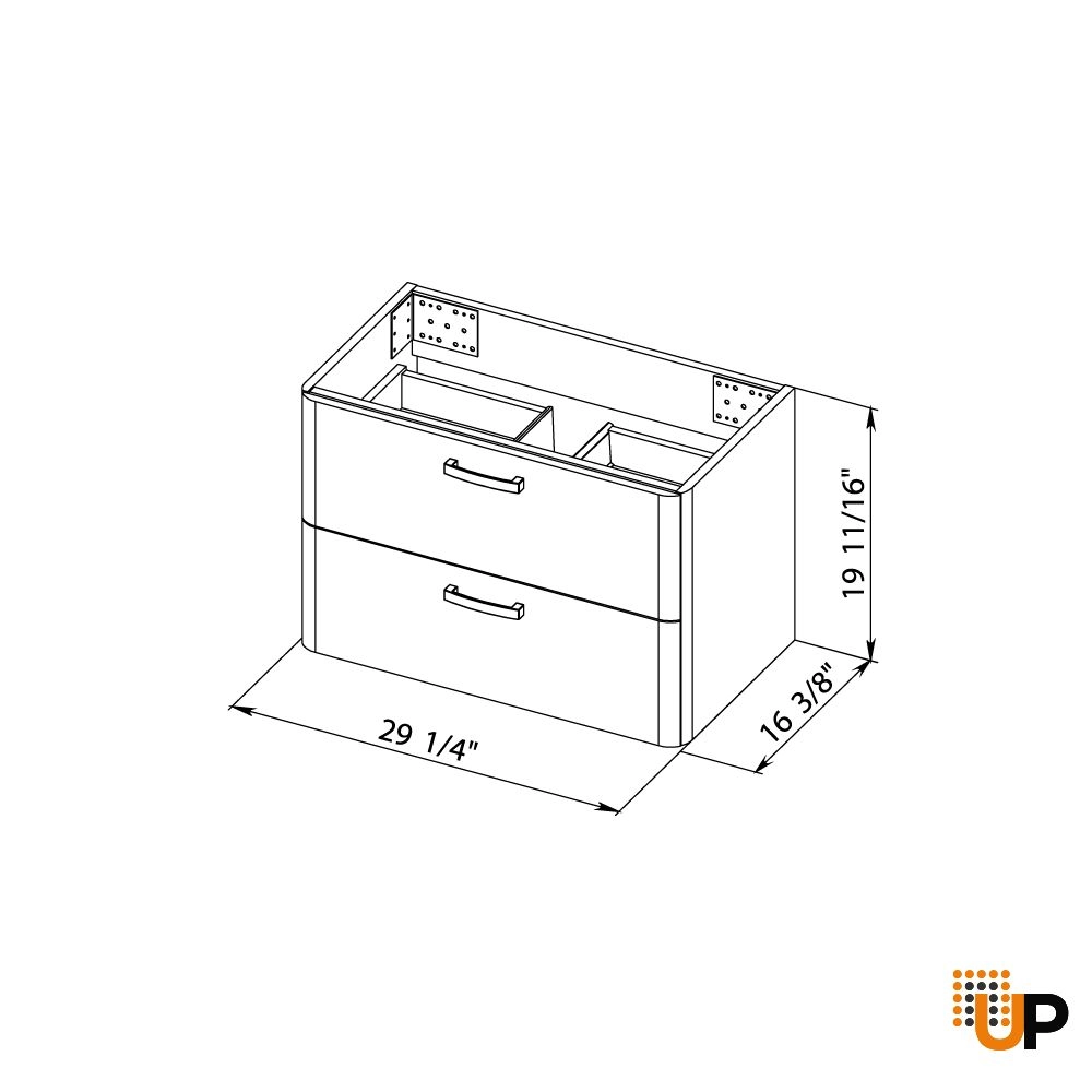 Modern Wall-Mounted Bathroom Vanity with Washbasin | Fiona Gray Matte Collection | Non-Toxic Fire-Resistant MDF-30" photo#7