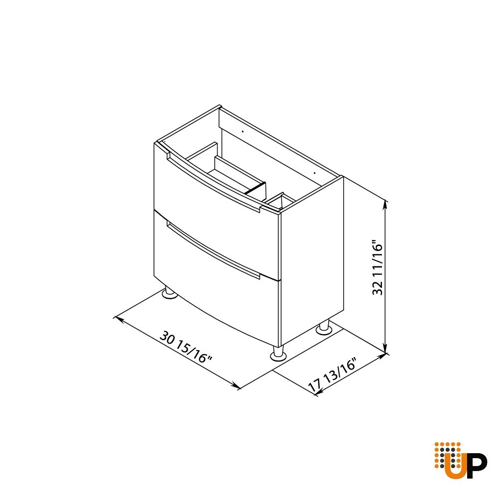 Modern Free standing Bathroom Vanity with Washbasin | Delux White Hight Gloss Collection | Non-Toxic Fire-Resistant MDF-32" photo#6