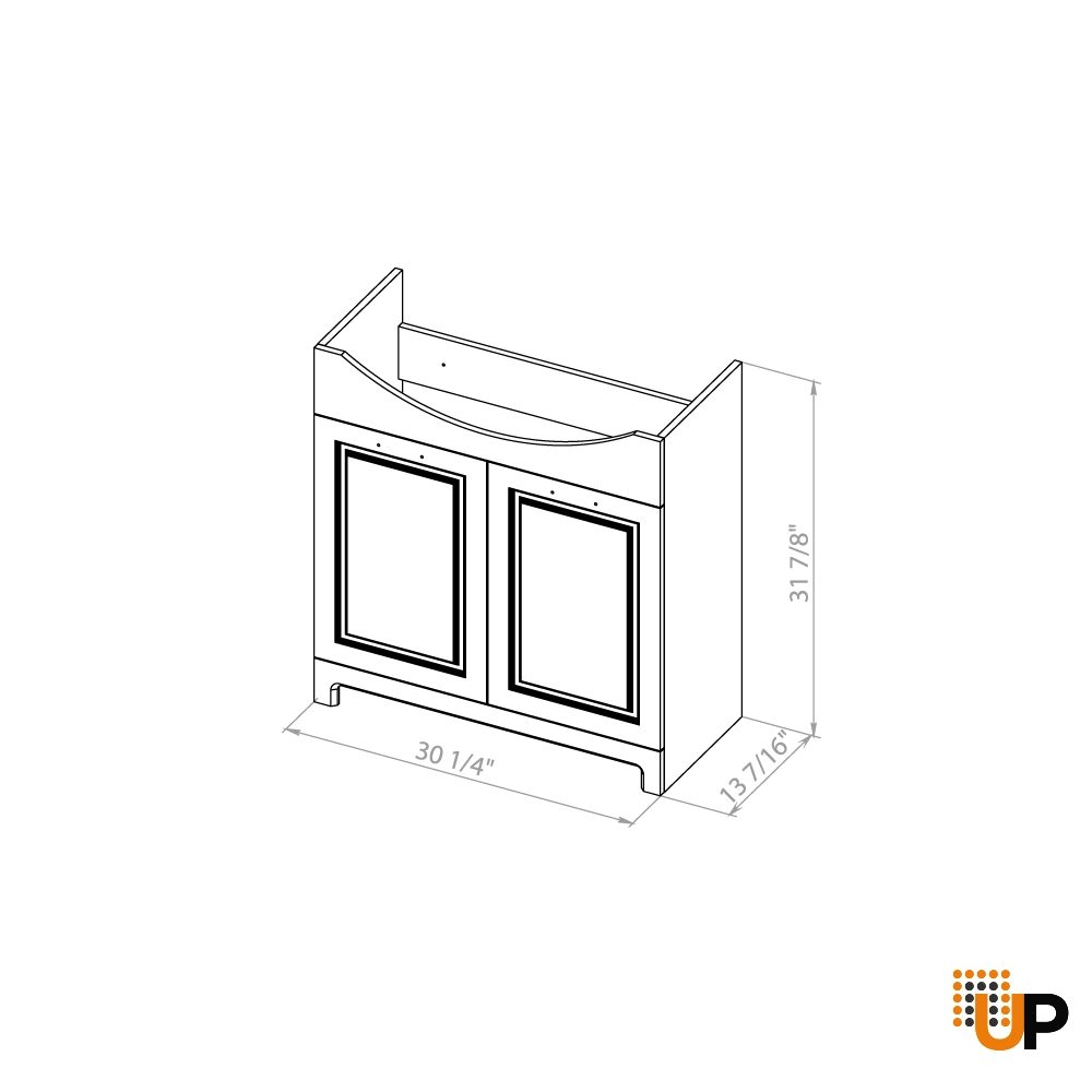 Modern Free Standing Bathroom Vanity with Washbasin | Classic Brown Matte Collection | Non-Toxic Fire-Resistant MDF-32" photo#7