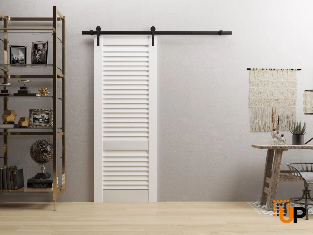 Single solid core louvered interior door slab | LOUVER 3388 Primed | 18 x 80 photo#3