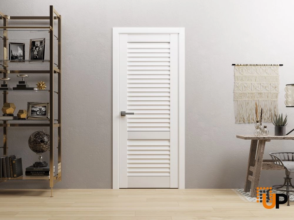 Single solid core louvered interior swing door | LOUVER 3388 Primed | 18 x 80 photo#2