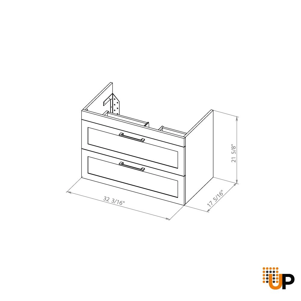Modern Wall-Mounted Bathroom Vanity with Washbasin | Palm Beach White Matte Collection | Non-Toxic Fire-Resistant MDF-34" photo#7
