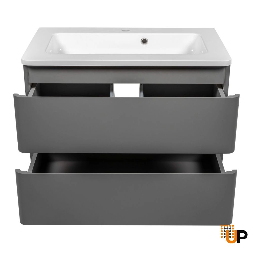 Modern Wall-Mounted Bathroom Vanity with Washbasin | Comfort Gray Matte Collection | Non-Toxic Fire-Resistant MDF-24" photo#4