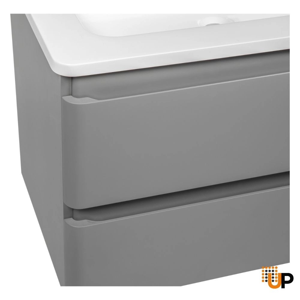 Modern Wall-Mounted Bathroom Vanity with Washbasin | Comfort Gray Matte Collection | Non-Toxic Fire-Resistant MDF-24" photo#6