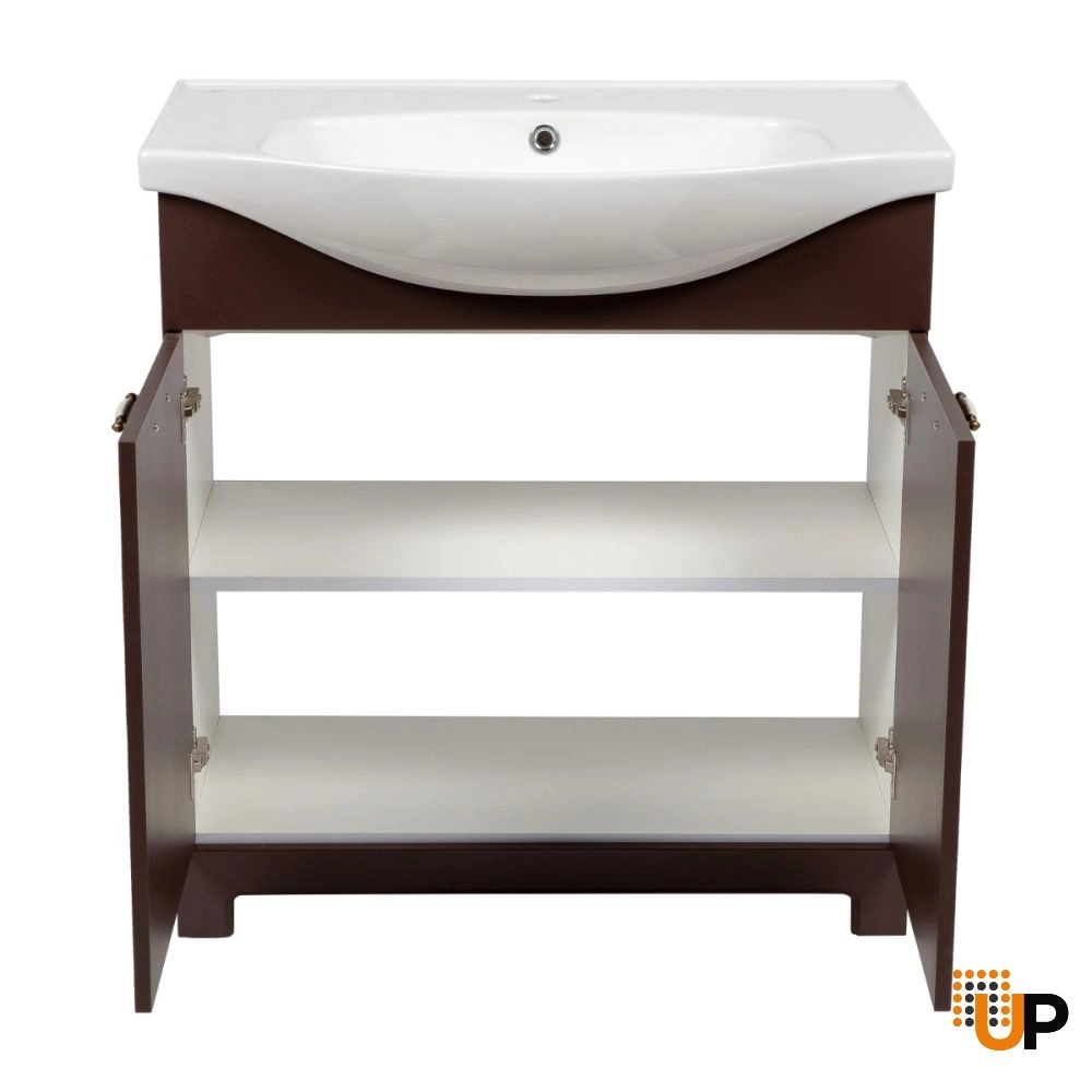 Modern Free Standing Bathroom Vanity with Washbasin | Classic Brown Matte Collection | Non-Toxic Fire-Resistant MDF-40" photo#4