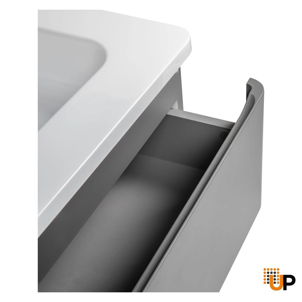 Modern Wall-Mounted Bathroom Vanity with Washbasin | Comfort Gray Matte Collection | Non-Toxic Fire-Resistant MDF-28" photo#5