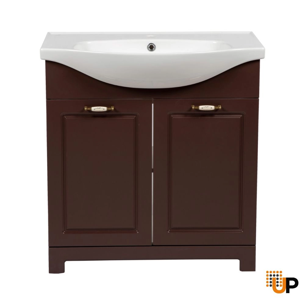 Modern Free Standing Bathroom Vanity with Washbasin | Classic Brown Matte Collection | Non-Toxic Fire-Resistant MDF-40" photo#5