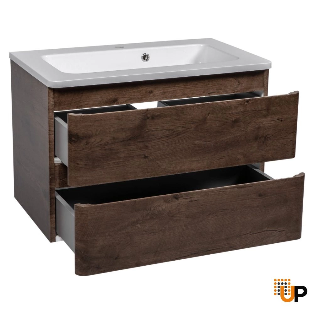 Modern Wall-Mounted Bathroom Vanity with Washbasin | Comfort Rosewood Collection | Non-Toxic Fire-Resistant MDF-28" photo#3