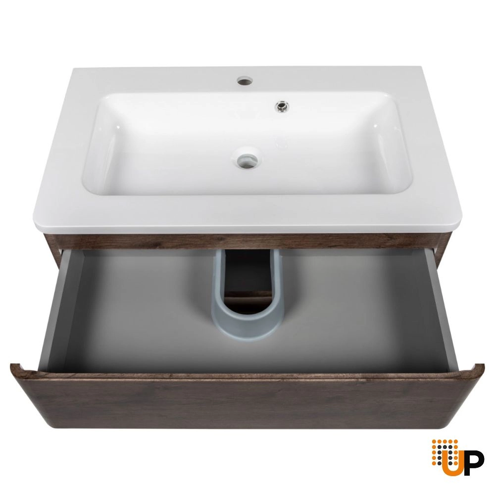 Modern Wall-Mounted Bathroom Vanity with Washbasin | Comfort Rosewood Collection | Non-Toxic Fire-Resistant MDF-28" photo#6