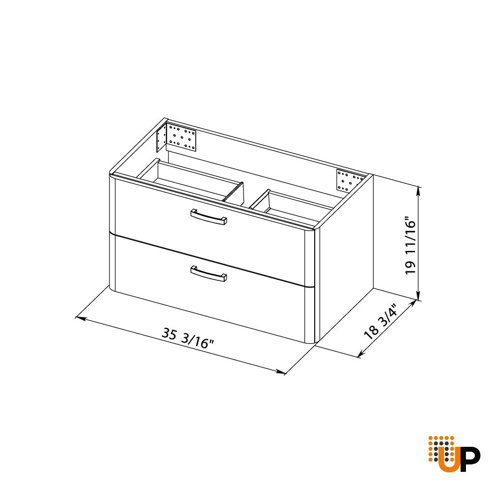 Modern Wall-Mounted Bathroom Vanity with Washbasin | Fiona Beige Matte Collection | Non-Toxic Fire-Resistant MDF-36" photo#8