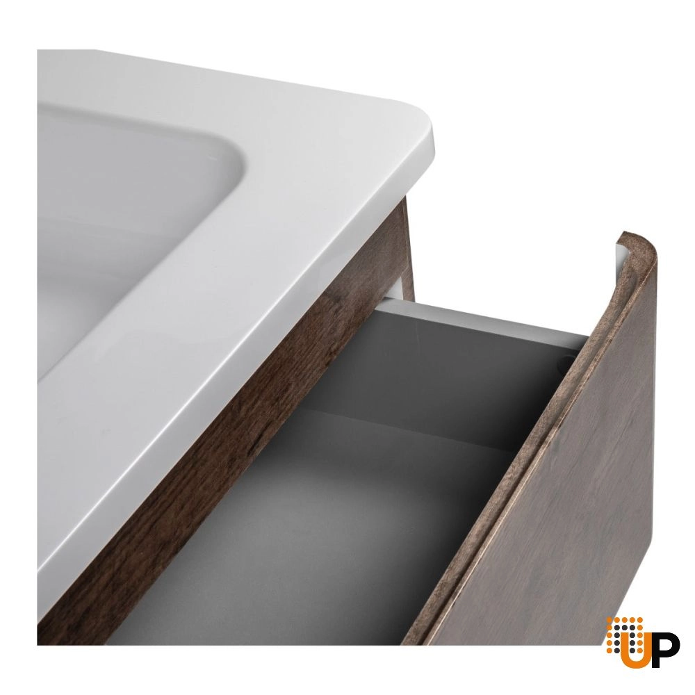 Modern Wall-Mounted Bathroom Vanity with Washbasin | Comfort Rosewood Collection | Non-Toxic Fire-Resistant MDF-28" photo#4