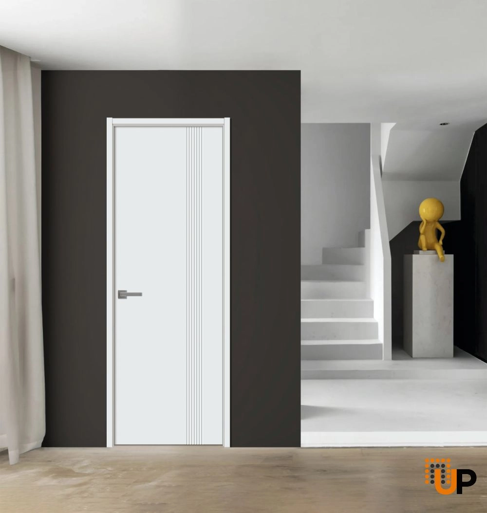 Single solid wood with honeycomb modern interior door slab | Basic 0111 White | 18 x 80 photo#2