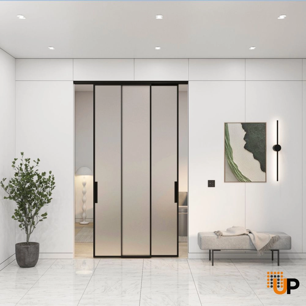 Lumo 1900 interior closet bypass door 72x84 (2* 36x84) black aluminum Photo #3