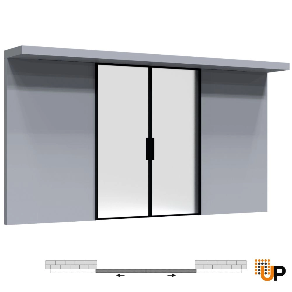 Lumo 1800 interior hidden barn double door 72x80 (2* 36x80) black aluminum Photo #3