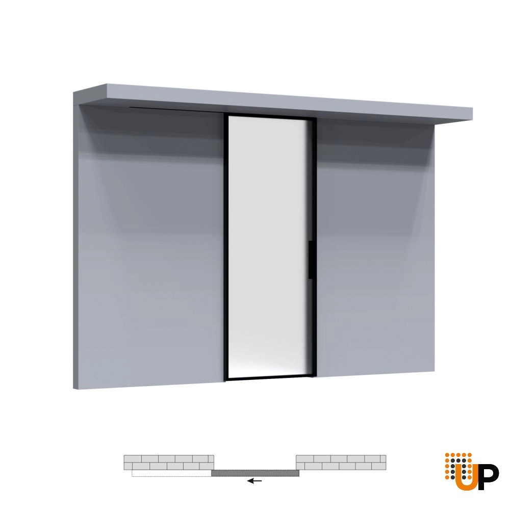 Lumo 1900 interior hidden barn door 32x80 black aluminum Photo #3