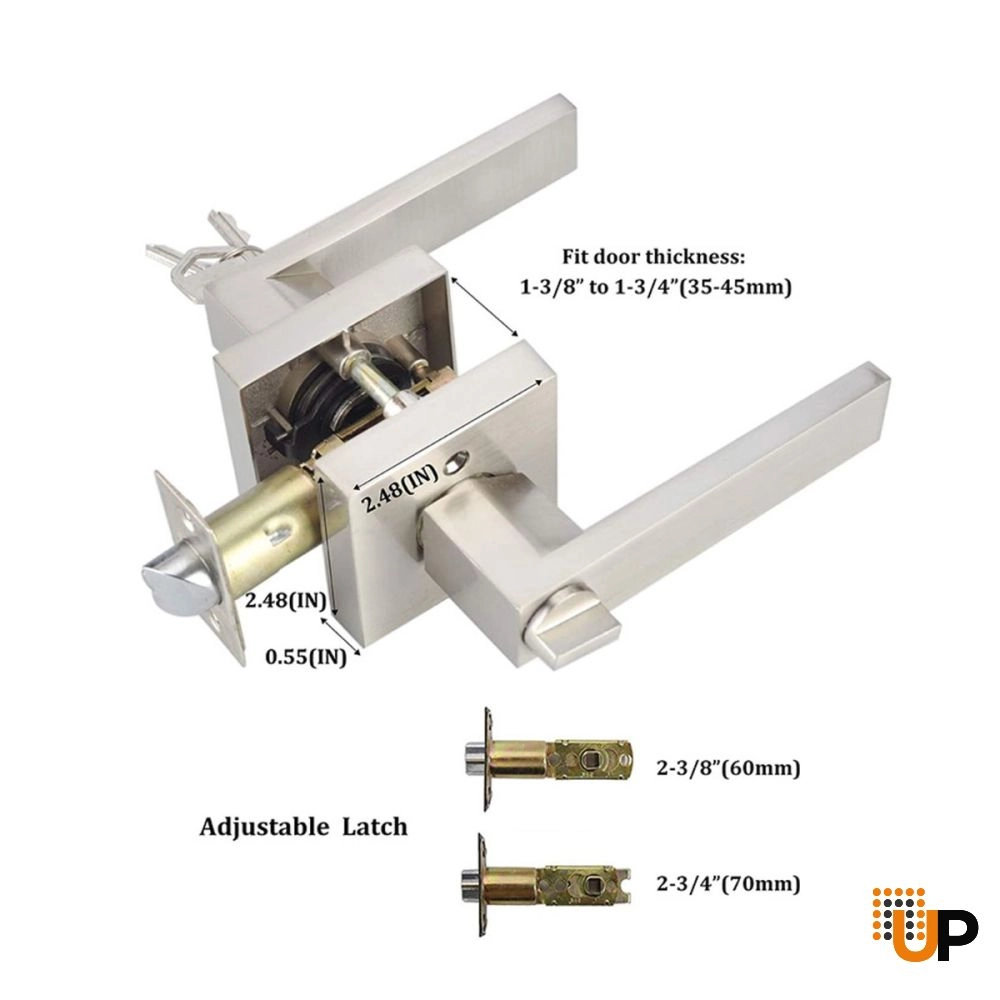 Modern Square Handle-Brushed Nickel Entry (key lock) photo#4