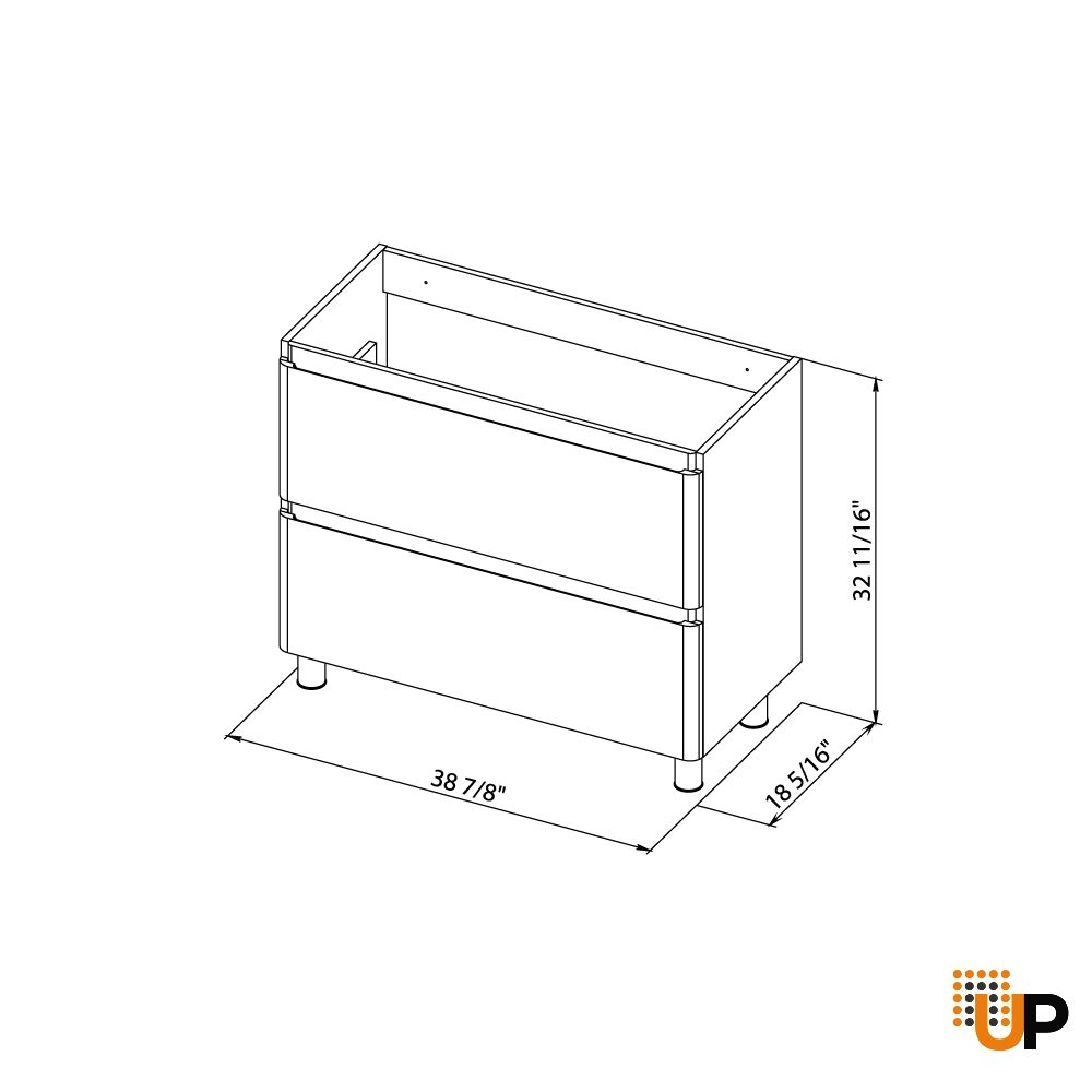 Modern Free Standing Bathroom Vanity with Washbasin | Comfort Teak Natural Collection | Non-Toxic Fire-Resistant MDF-40" photo#7