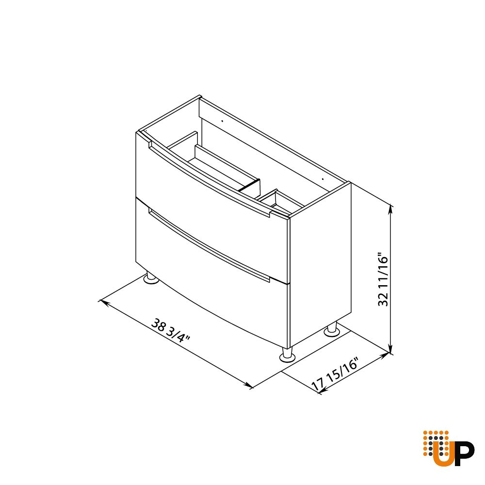 Modern Free standing Bathroom Vanity with Washbasin | Delux Rosewood Collection | Non-Toxic Fire-Resistant MDF-40" photo#7