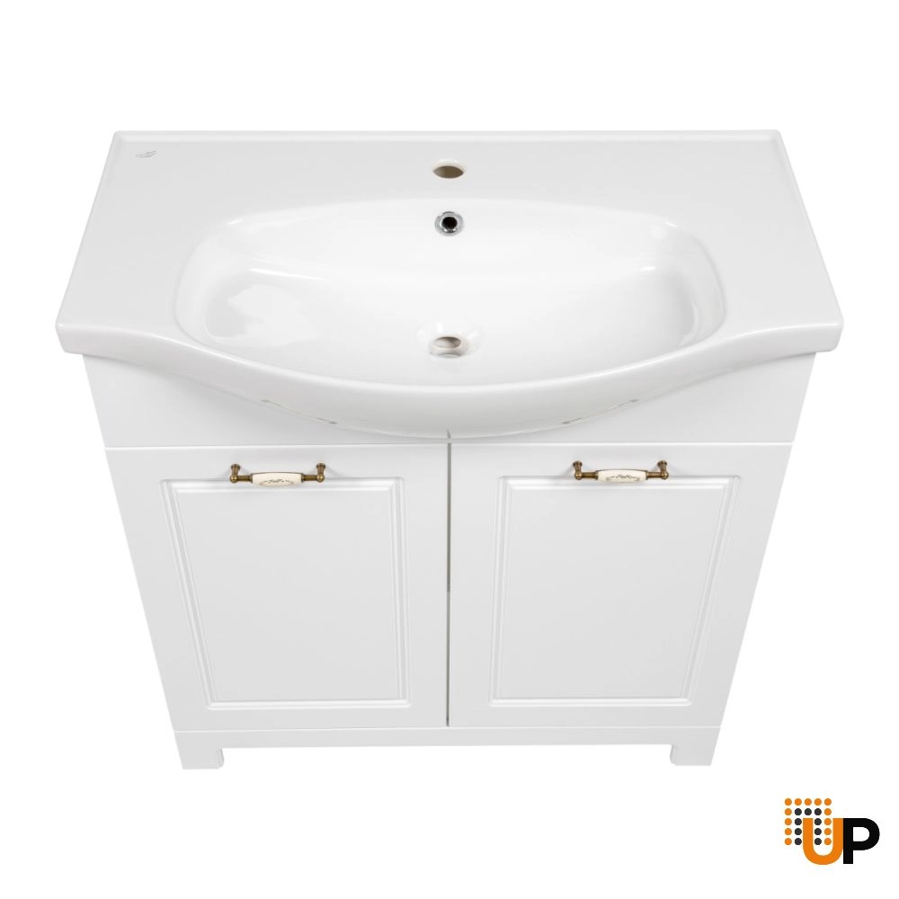 Modern Free Standing Bathroom Vanity with Washbasin | Classic White Matte Collection | Non-Toxic Fire-Resistant MDF photo#6