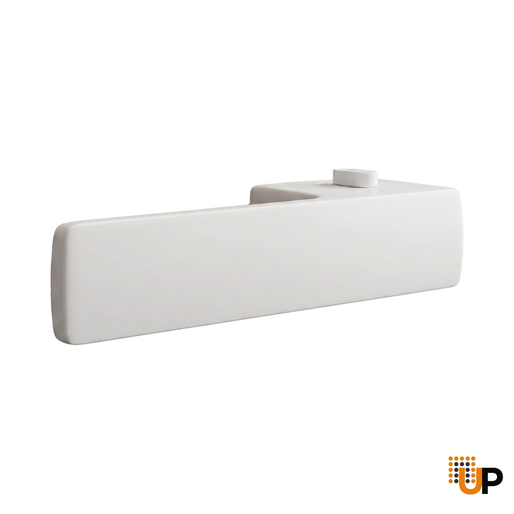 Door Euro Handle 4084  Lock, White, Left Privacy photo#1