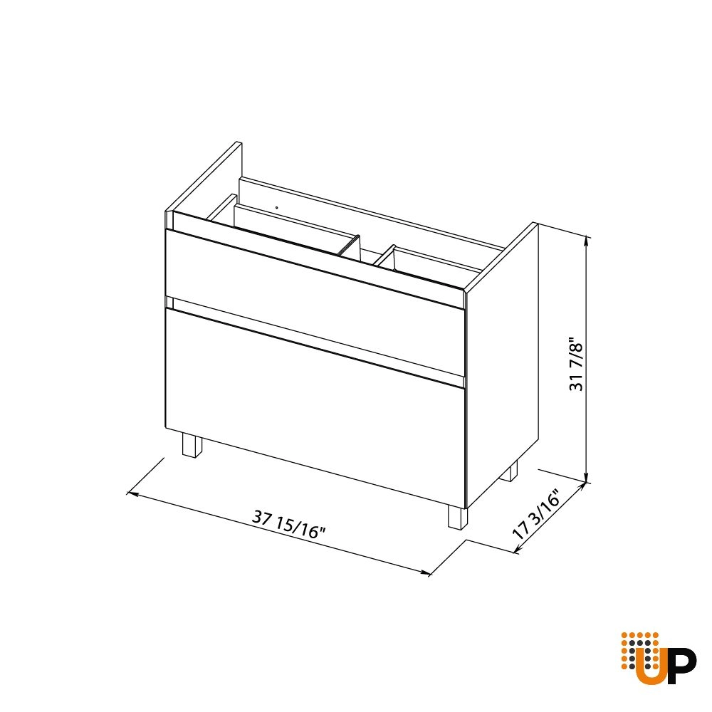 Modern Free standing Bathroom Vanity with Washbasin | Elit Brown Matte Collection | Non-Toxic Fire-Resistant MDF-40" photo#7
