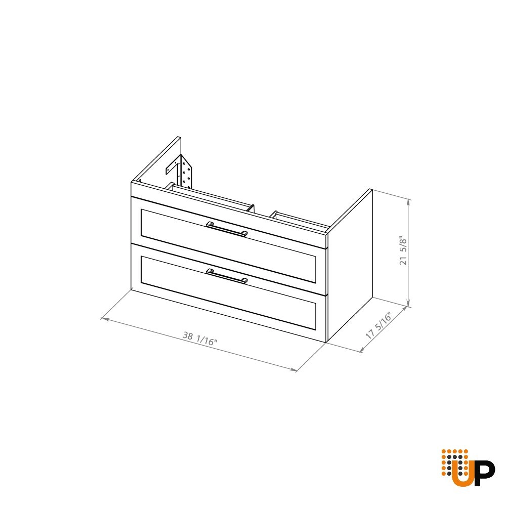 Modern Wall-Mounted Bathroom Vanity with Washbasin | Palm Beach White Matte Collection | Non-Toxic Fire-Resistant MDF-40" photo#7