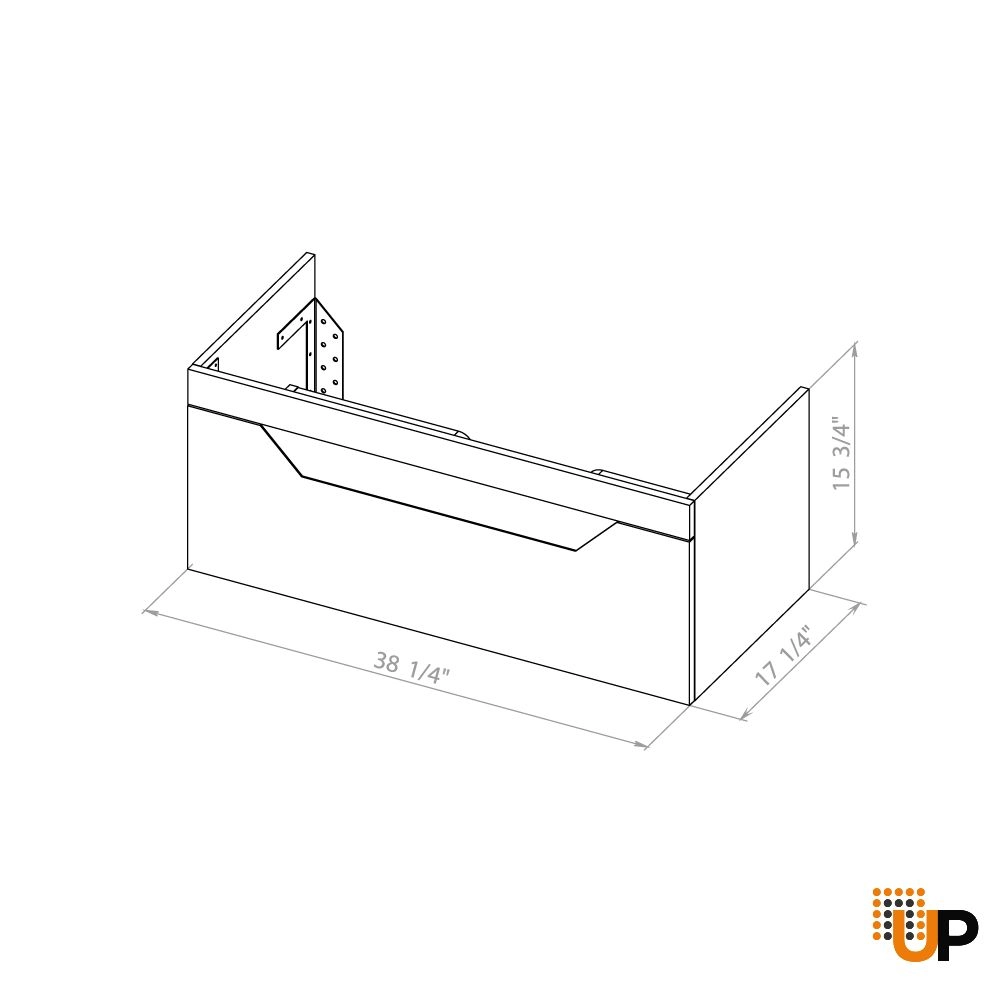 Modern Wall-Mount Bathroom Vanity with Washbasin | Troy Graphite Collection | Non-Toxic Fire-Resistant MDF-40" photo#7