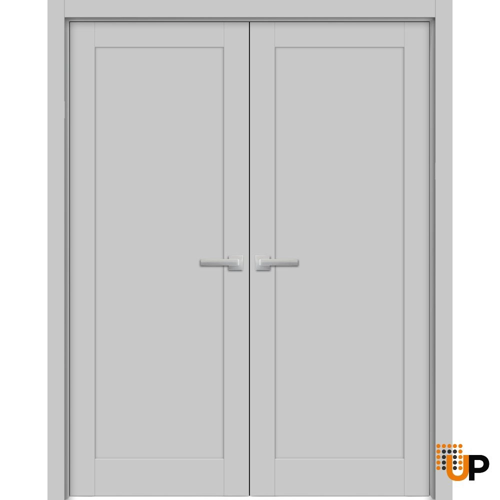 Double mdf shaker interior swing double door | Quadro 4111 Matte Grey | 36 x 80 (2* 18x80) photo#1