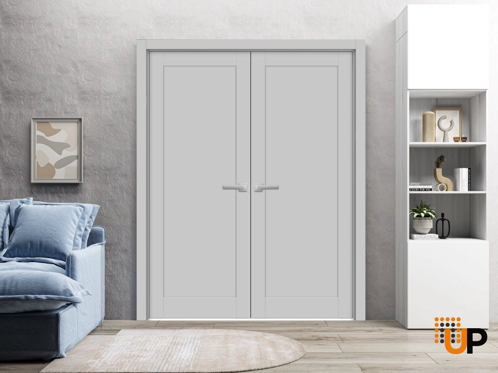 Double mdf shaker interior swing double door | Quadro 4111 Matte Grey | 36 x 80 (2* 18x80) photo#2