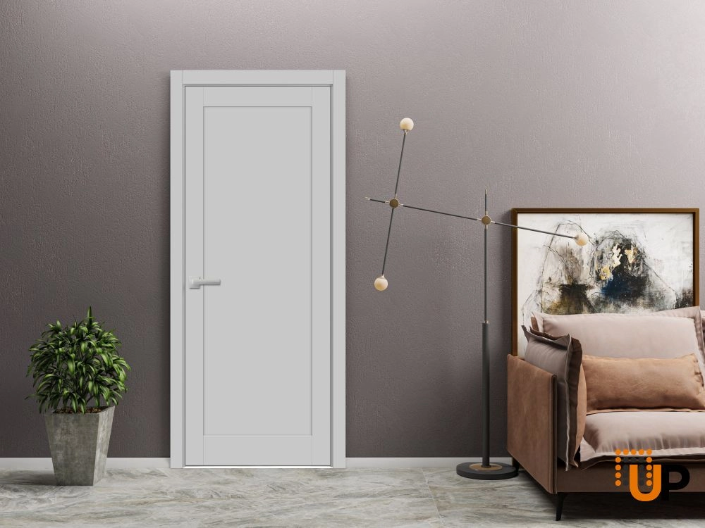 Single mdf shaker interior swing door | Quadro 4111 Matte Grey | 18 x 80 photo#2