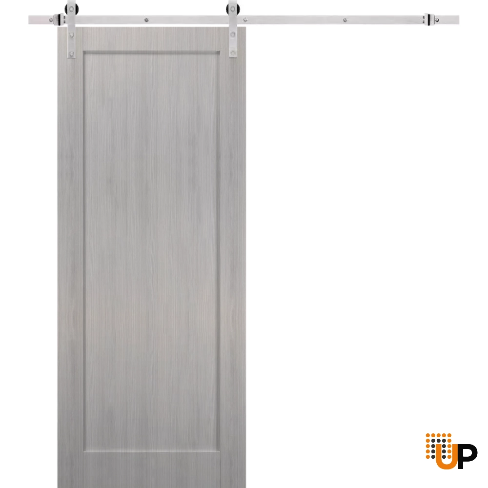 Single mdf sliding shaker interior barn door | Quadro 4111 Ginger Ash | 18 x 80 photo#1