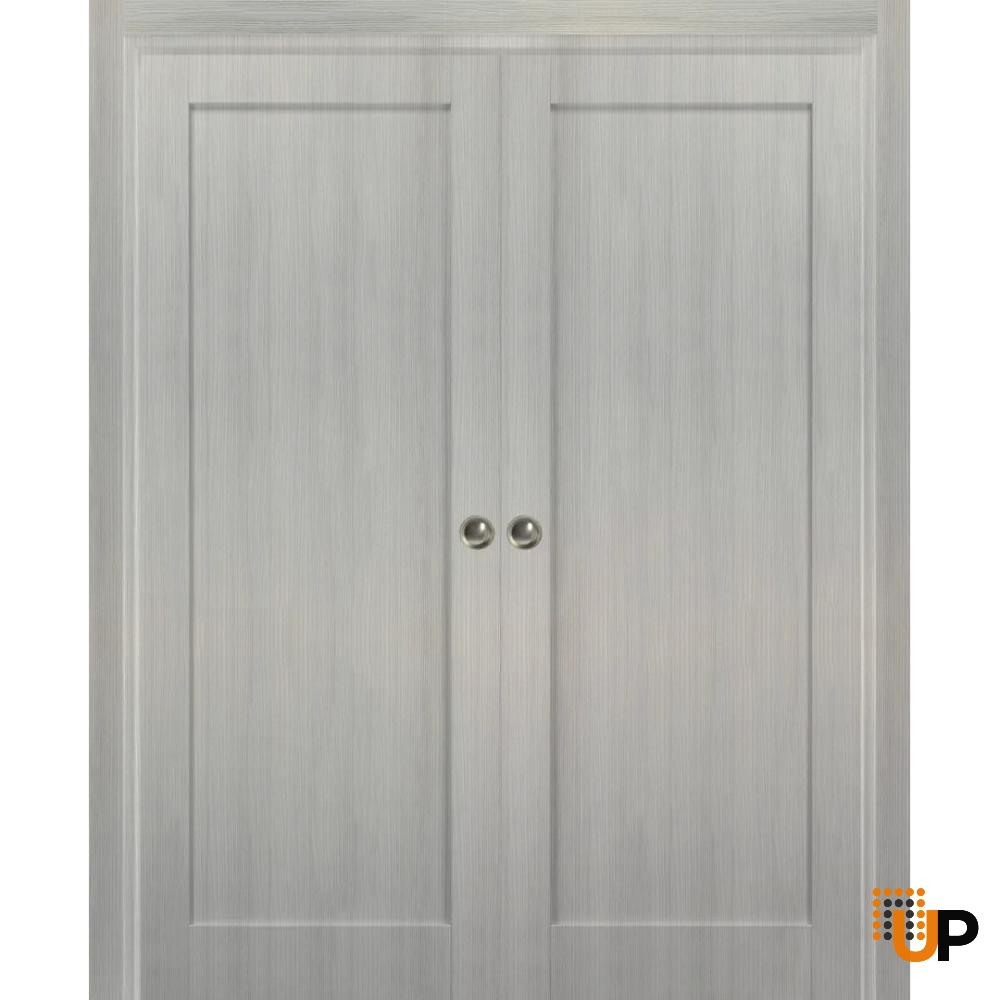 Double solid core sliding interior pocket double door | Quadro 4111 Ginger Ash | 36 x 80 (2* 18x80) photo#1