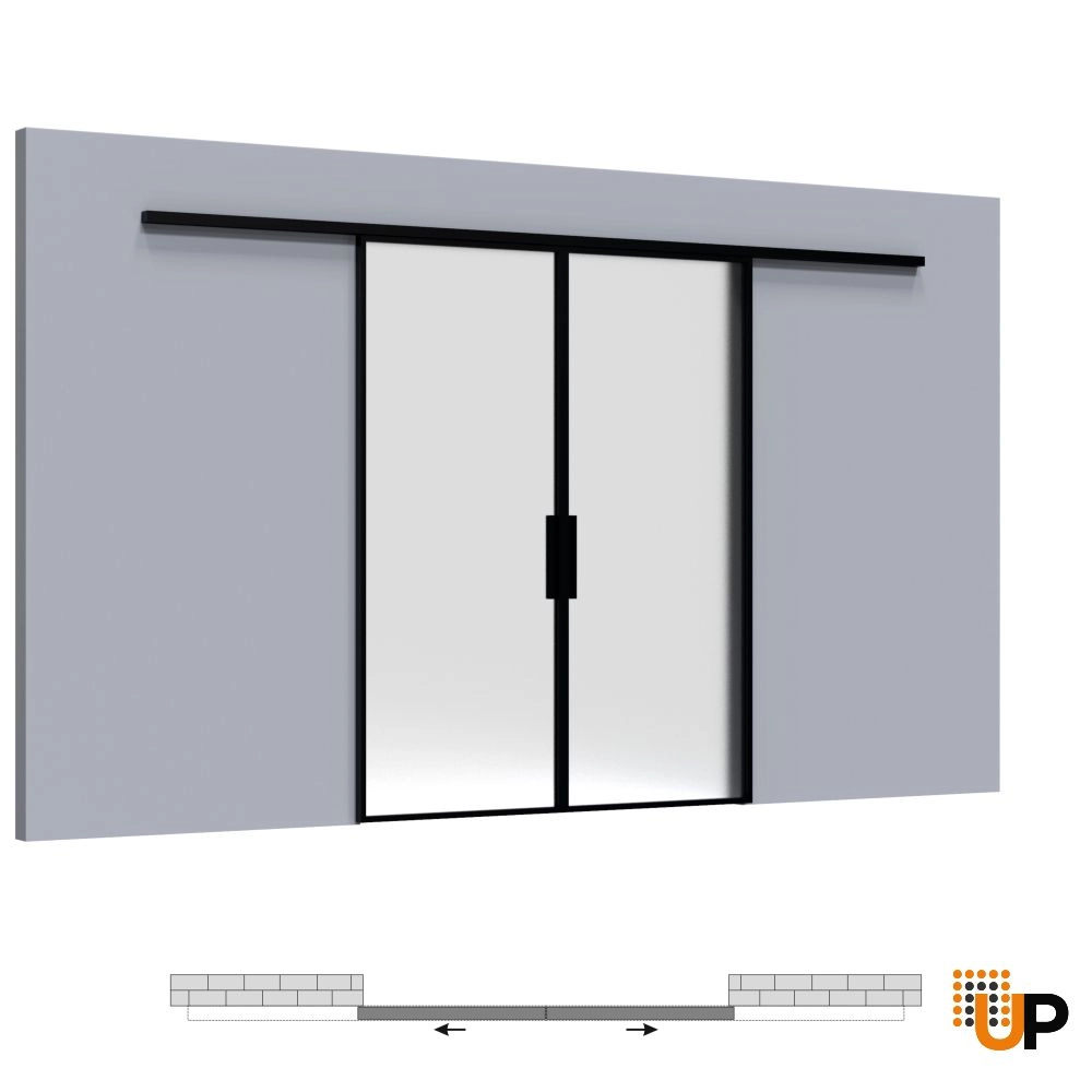 Lumo 1900 interior barn double door 48x80 (2* 24x80) black aluminum Photo #4
