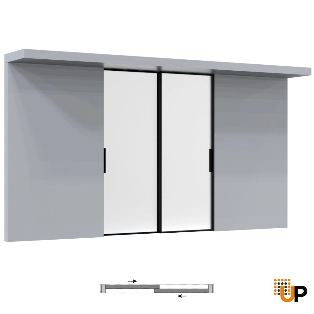 Lumo 1900 interior closet bypass door 72x84 (2* 36x84) black aluminum Photo #4