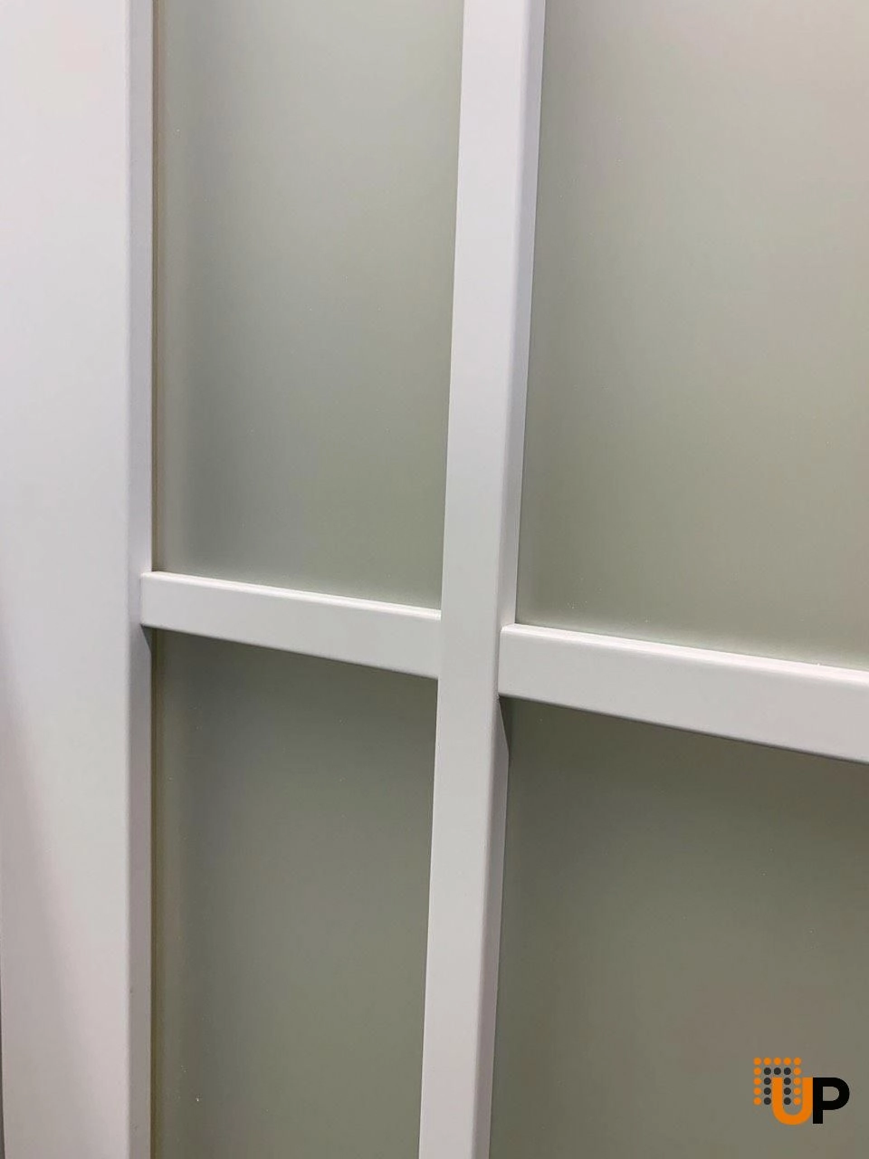 4 folding panels solid core sliding french interior bi-fold double door with frosted glass | Felicia 3309 White | 72 x 80 (4* 18x80) photo#3