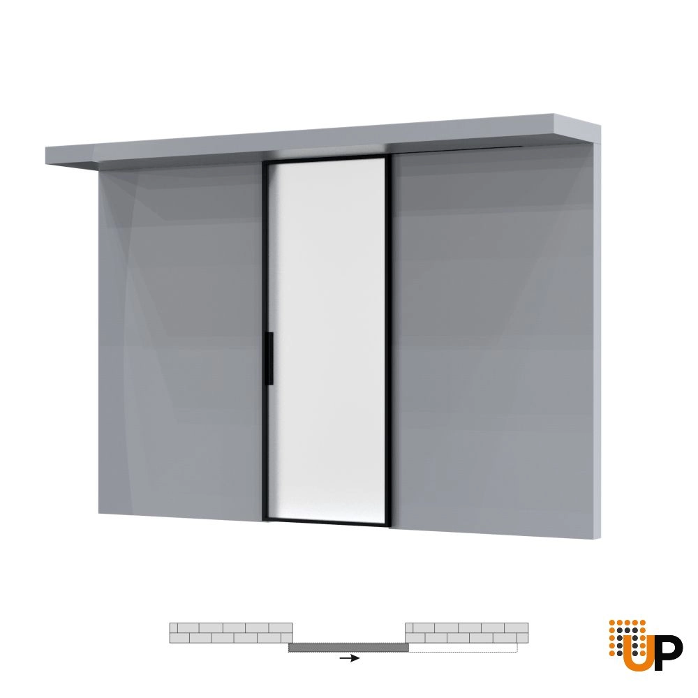 Lumo 1900 interior hidden barn door 32x80 black aluminum Photo #4