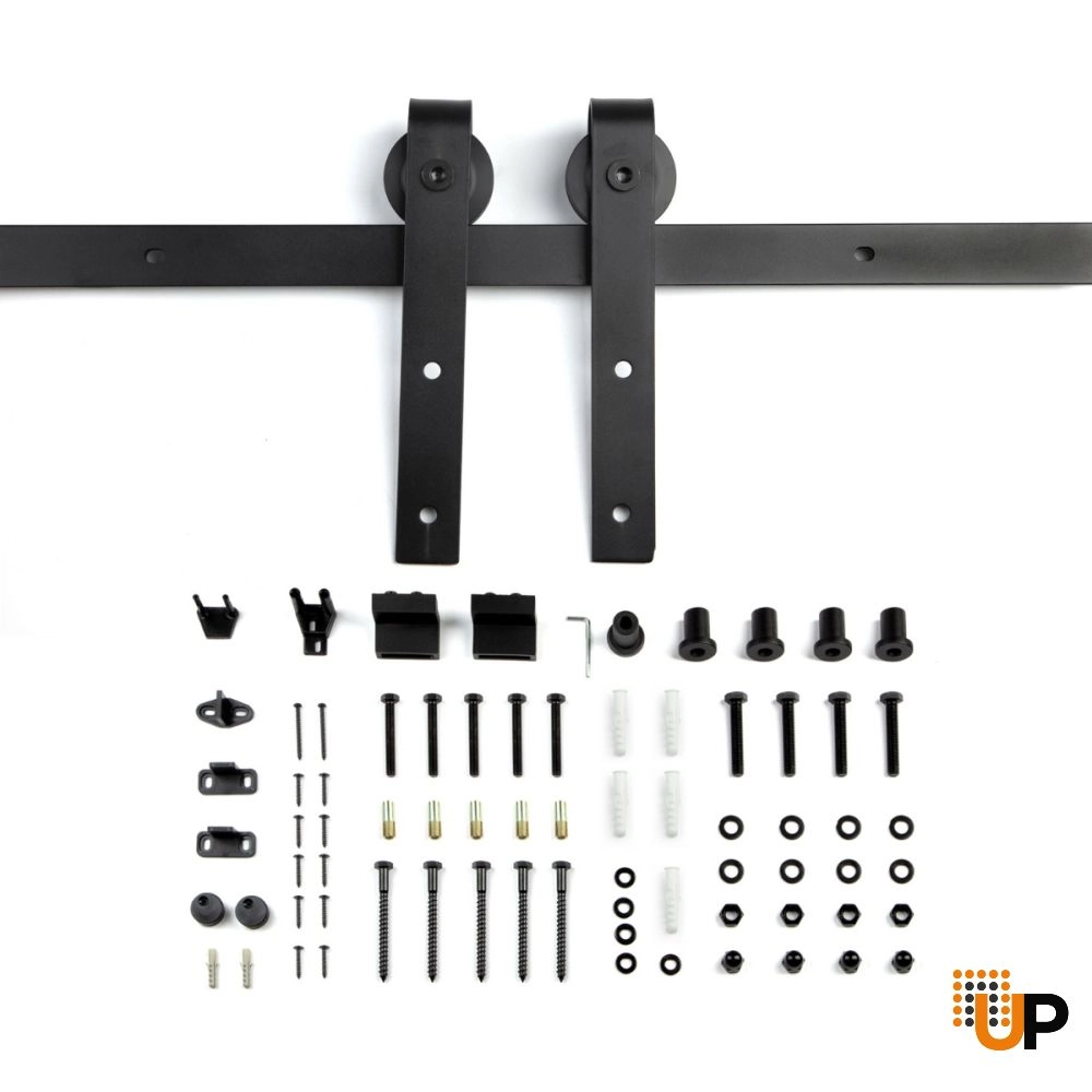 10FT Barn Black Sliding Hardware Kit Track Rail Set photo#4