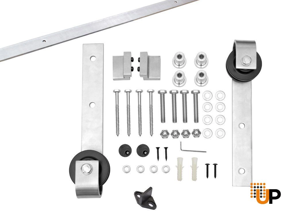 6.6FT Barn Silver Sliding Hardware Kit Track Rail Set photo#4